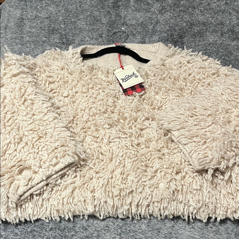 Woolrich Cream Shaggy Knit Sweater